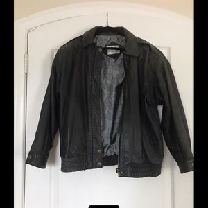 Vintage black leather jacket